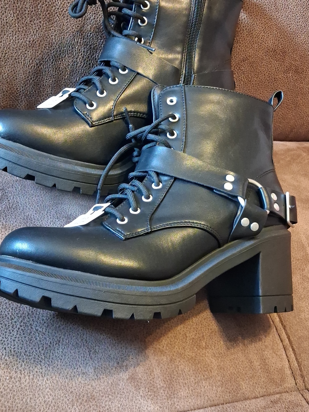 No Boundaries Black Combat Boots for Women Size 11 Wide